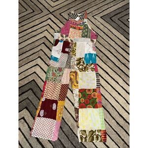 NWT Ashley Taylor Patchwork Overalls Jumpsuit Boho Hippie One Size 100% Cotton